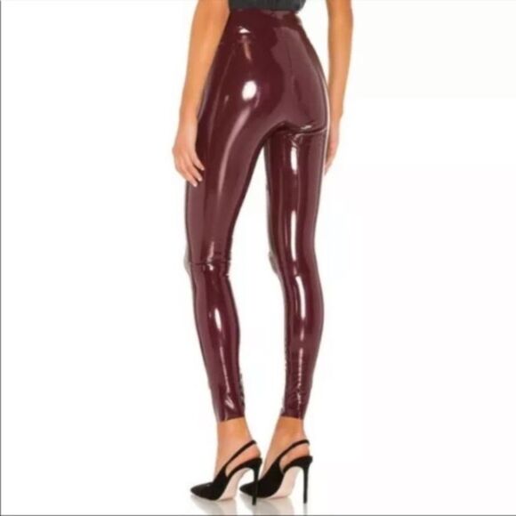 Commando Faux Patent Leather Leggings in Color Burgundy Size Large - Picture 2 of 11